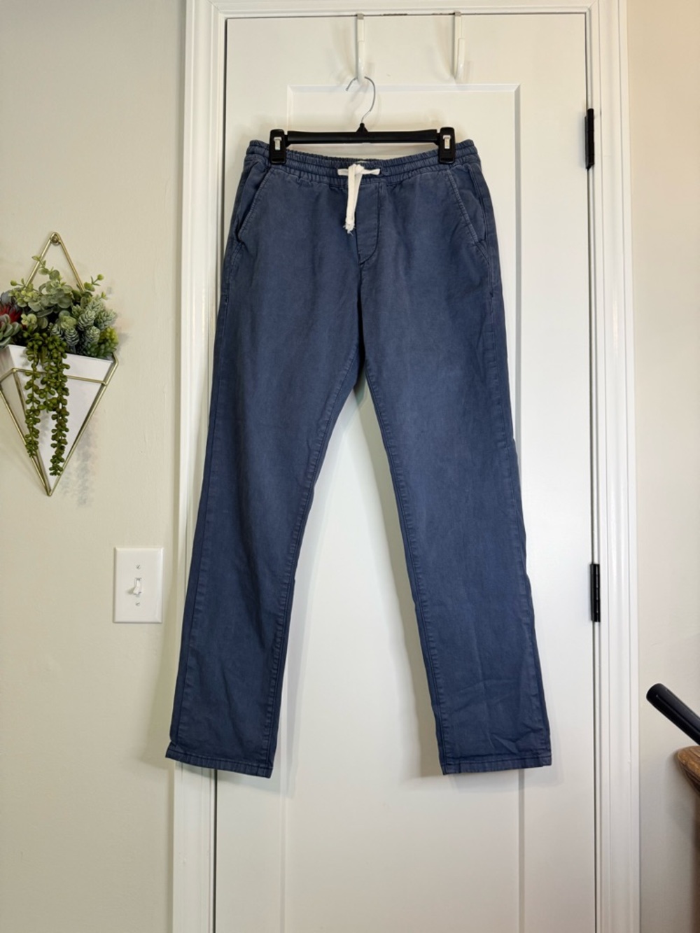 Marine Layer Blue Drawstring Cotton Pants